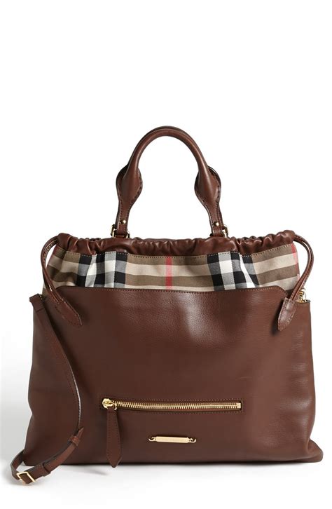 Burberry Leather Patterned Big Crush Tote 